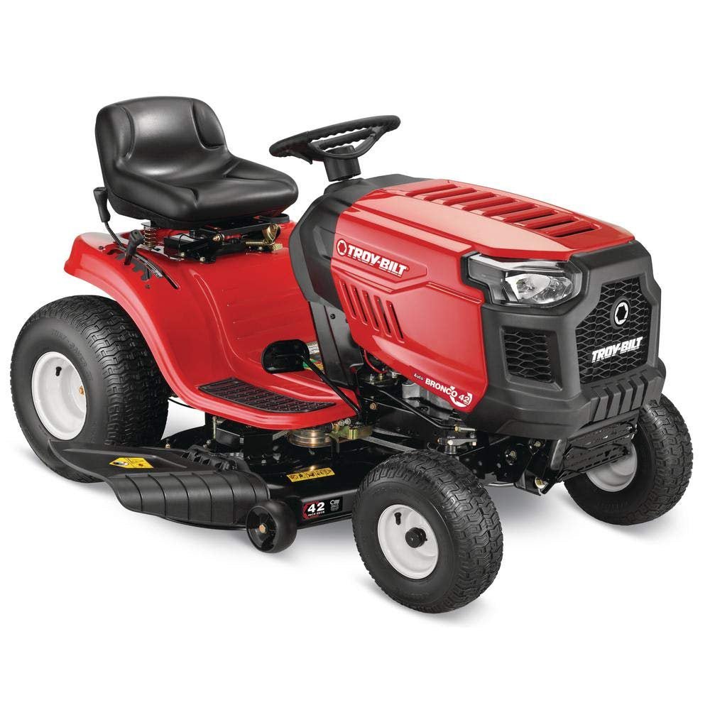 Troy-Bilt Bronco 42″ 19 HP Briggs & Stratton Gas Riding Lawn Tractor with Auto Drive & Mow-in-Reverse image 0