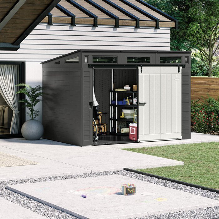 Suncast Modernist 10 ft. W X 7 Ft. D Barn Door Resin Storage ShedSuncast Modernist 10 ft. W X 7 Ft. D Barn Door Resin Storage Shed image 0