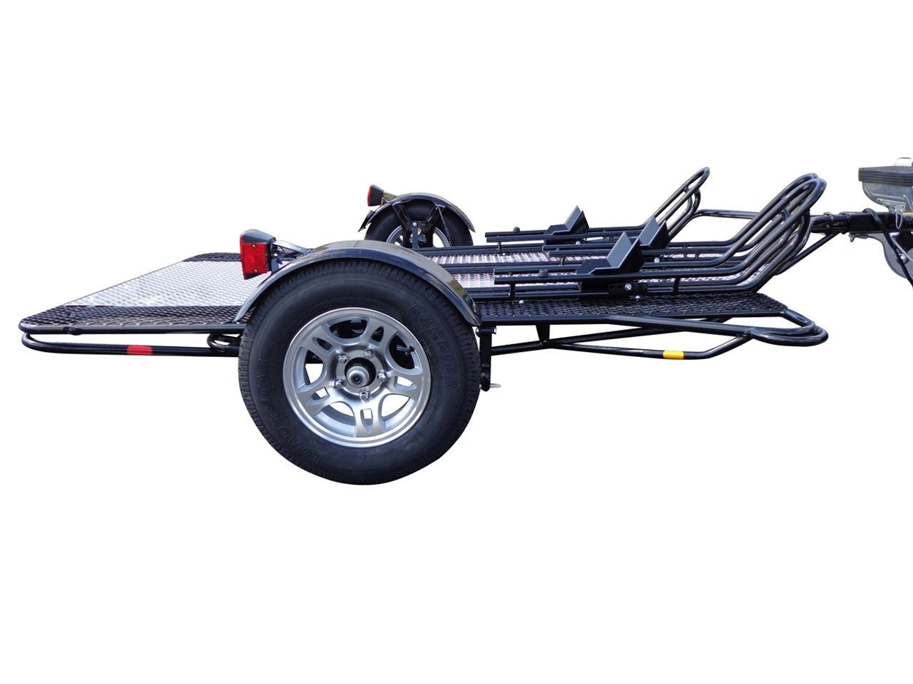 Stand, Store or Roll Ride-Up 3-Rail Motorcycle Trailer image 13