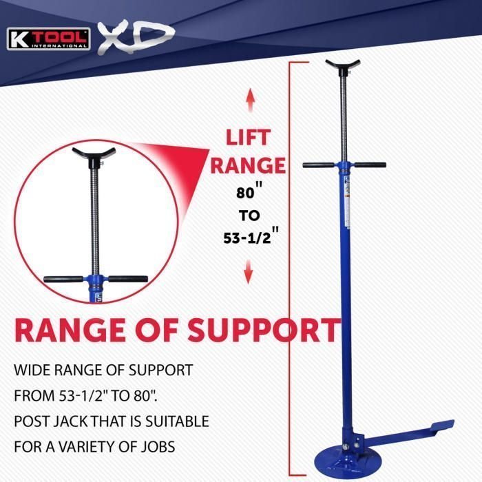K Tool 3/4 Ton Under Hoist Jack Stand with Pedal image 3
