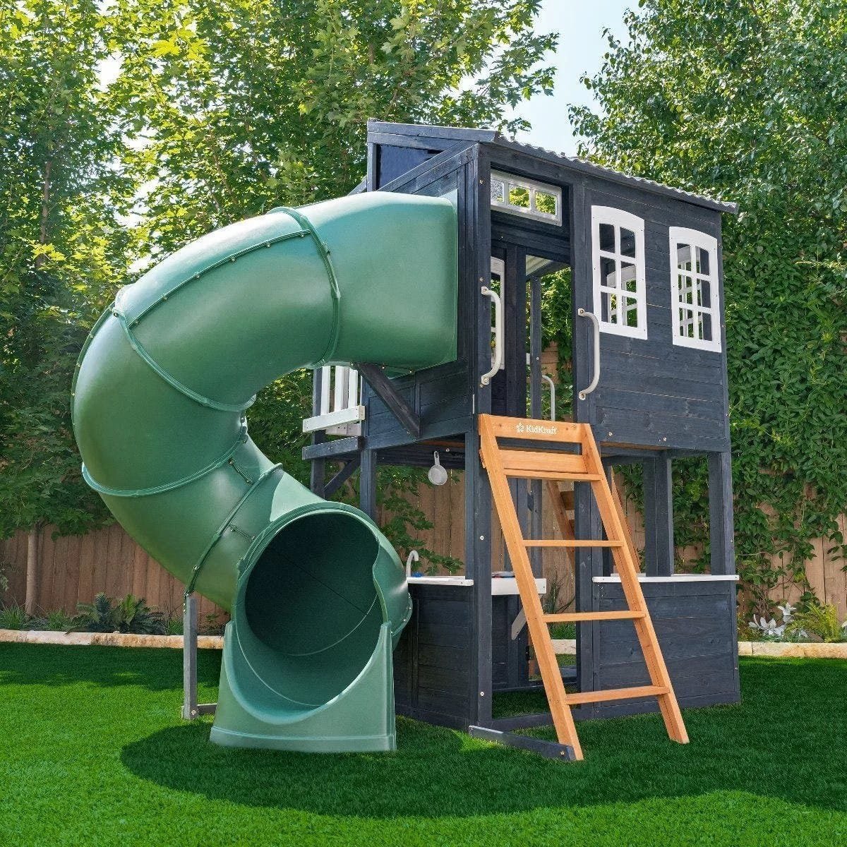 Backyard Discovery Skyfort III Cedar Swing Set w/ Tube Slide – DIY image 7