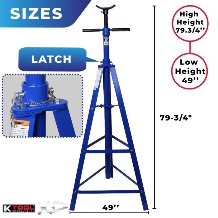 K Tool 2 Ton Under Hoist Jack Stand image 3