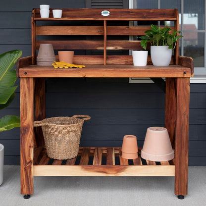 Potting Table/Bench/Serving Bar – Acacia Wood image 0