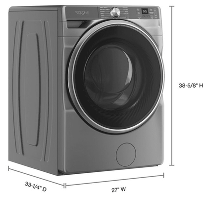 Whirlpool WFW6720RR, 27-Inch, 5.0 cu. ft. Smart Front Load Washer, FreshFlow Vent System, Silver image 1