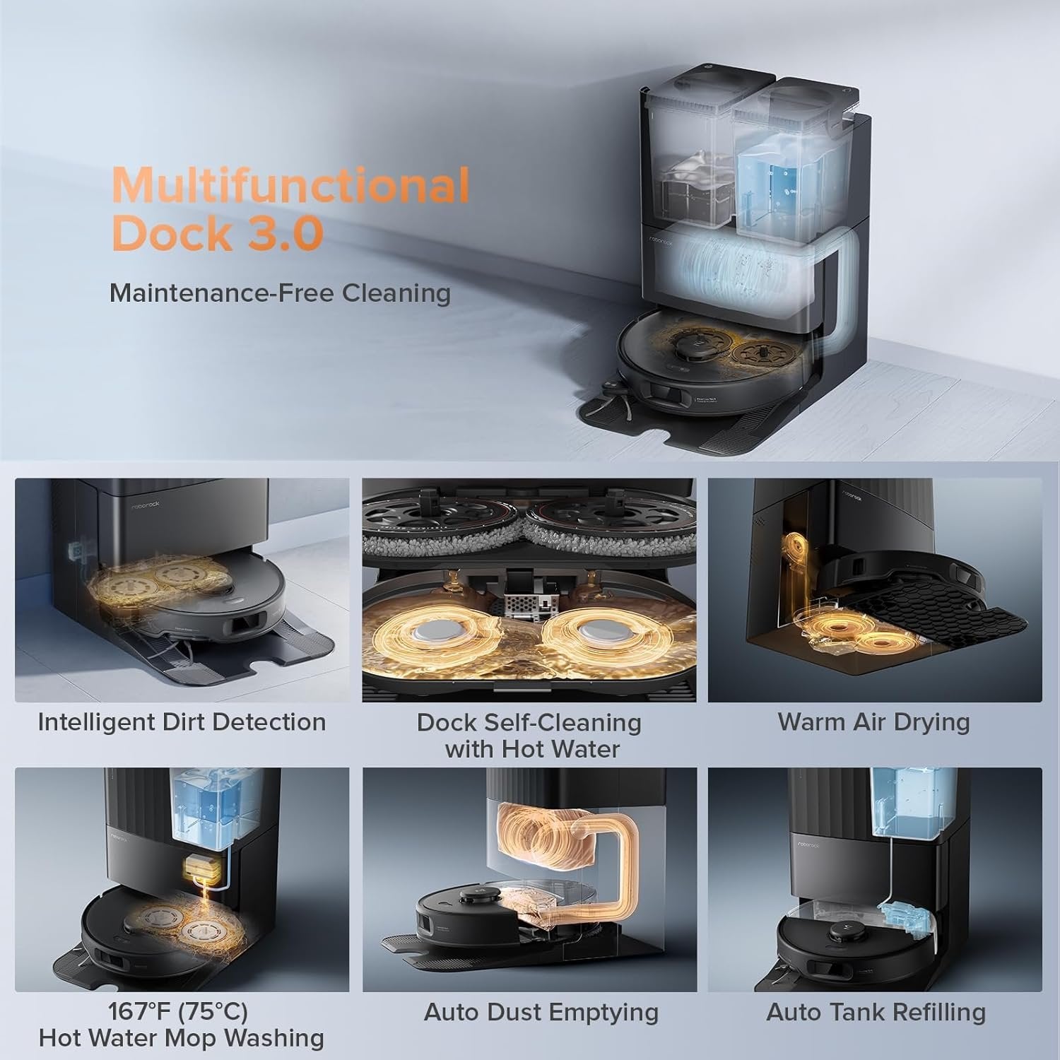Roborock Qrevo Edge S5A Robot Vacuum & Mop, 18,500Pa, Zero-Tangle image 3