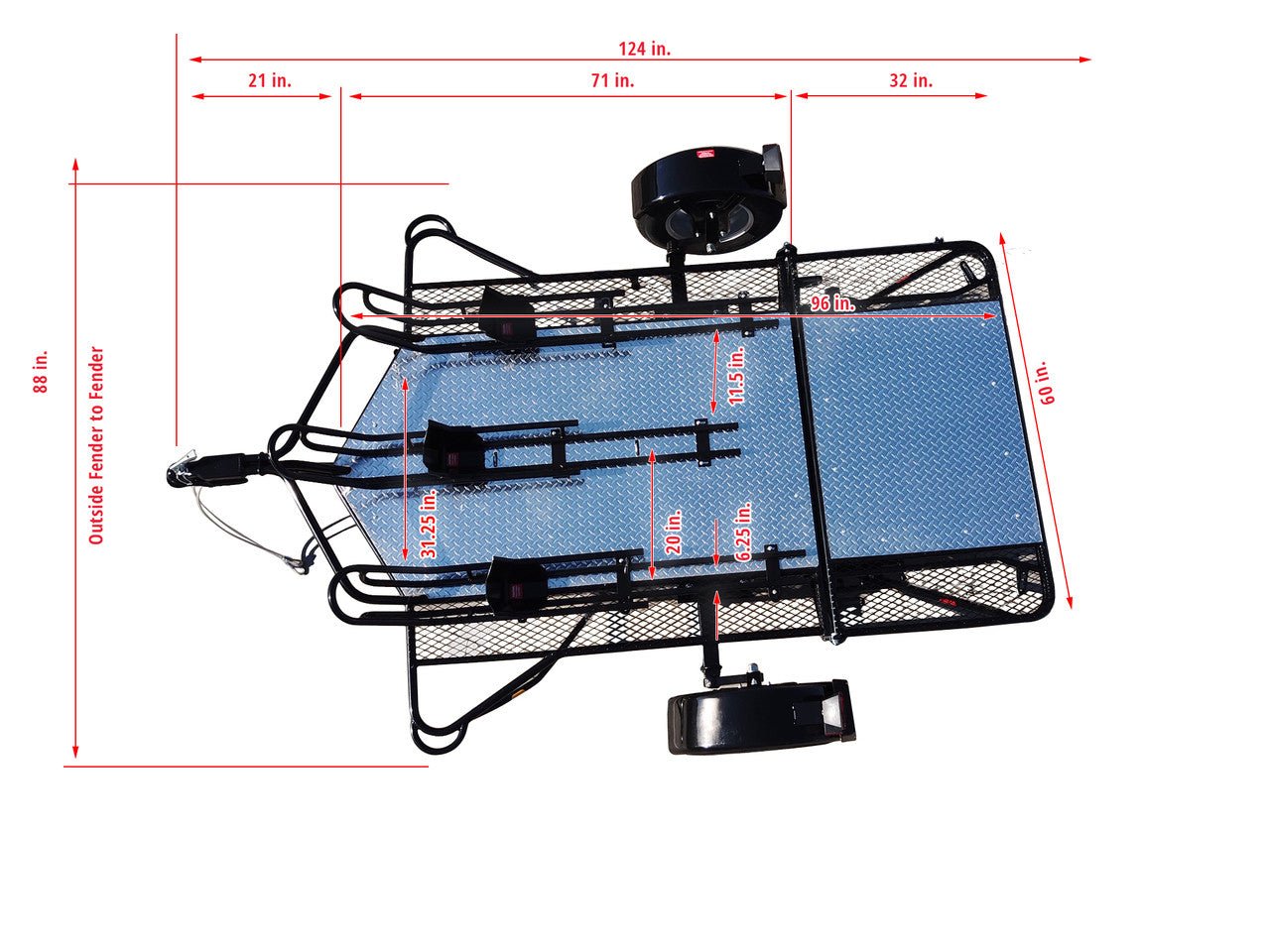 Stand, Store or Roll Ride-Up 3-Rail Motorcycle Trailer image 6