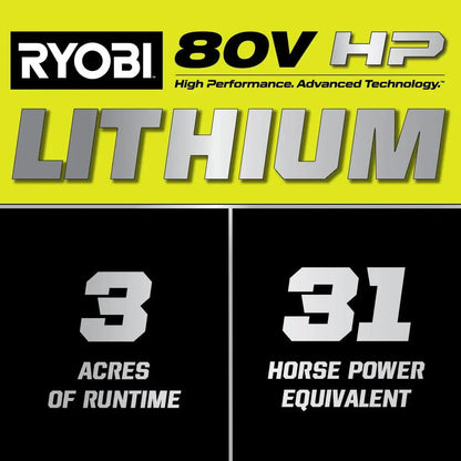 RYOBI 80V HP Brushless 42 in. Battery Electric Cordless Zero Turn Riding Mower Batteries and Charger 80V Batteries 40V image 14