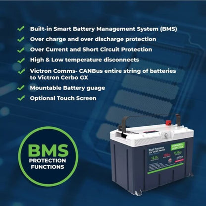 12V 120AH Group 27 LiFePO4 Battery Cranking & Deep Cycle Lithium Battery (Dual Purpose) image 1