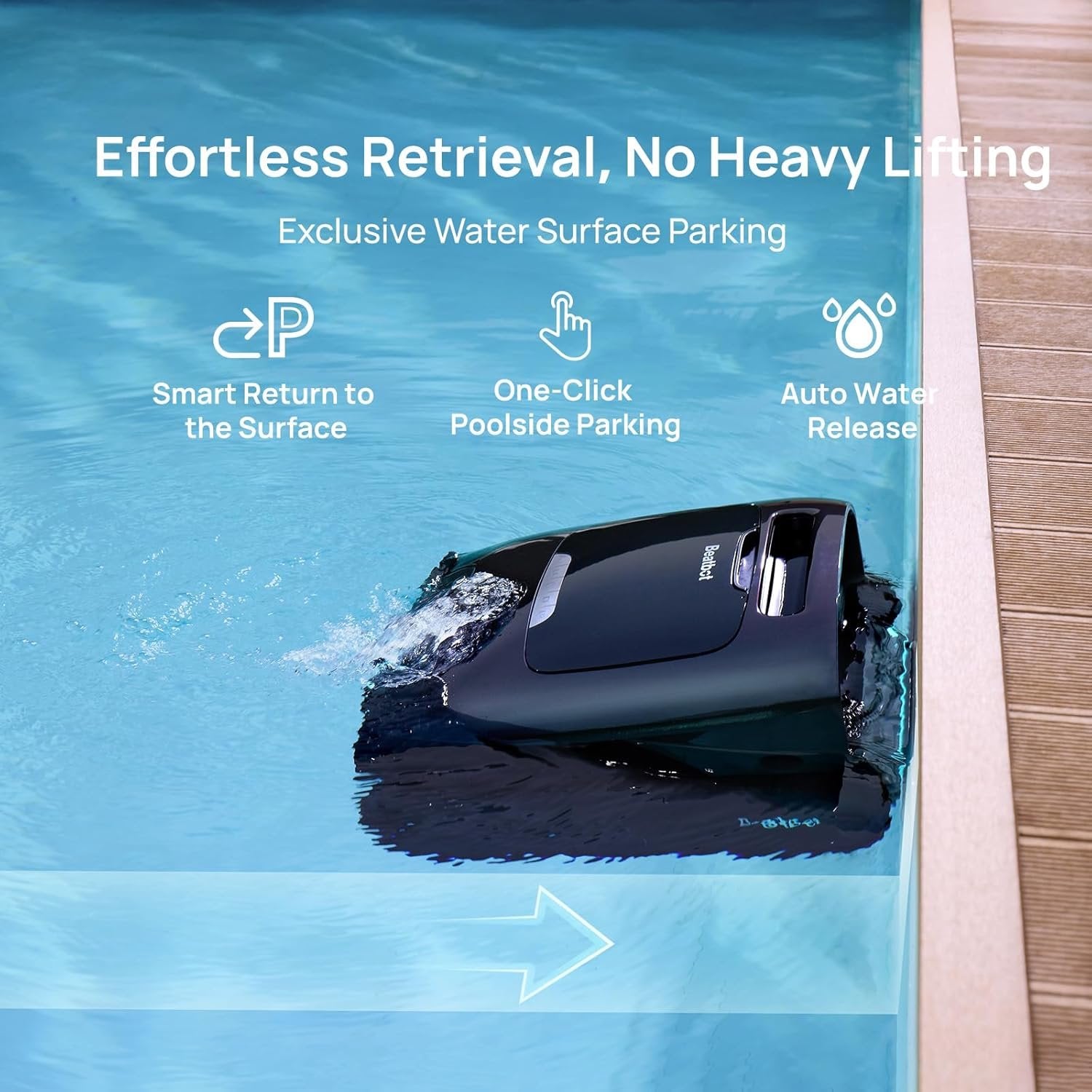 Beatbot AquaSense 2 Pro Robotic Pool Cleaner – 5-in-1 Cordless Skimmer & Clarifier, App-Controlled, Smart Parking, Up to 3,875 Sq. Ft. – Obsidian image 5