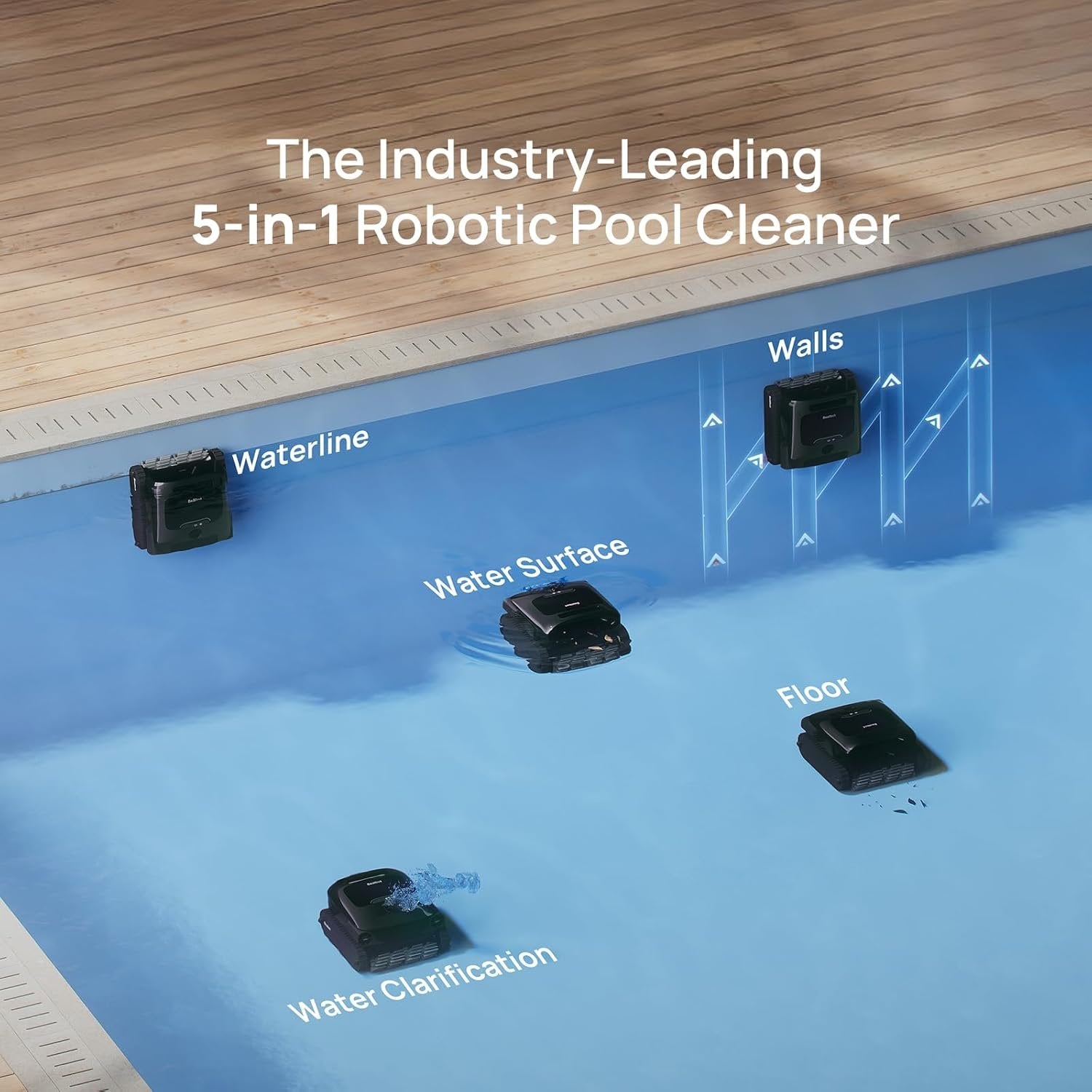 Beatbot AquaSense 2 Pro Robotic Pool Cleaner – 5-in-1 Cordless Skimmer & Clarifier, App-Controlled, Smart Parking, Up to 3,875 Sq. Ft. – Obsidian image 1