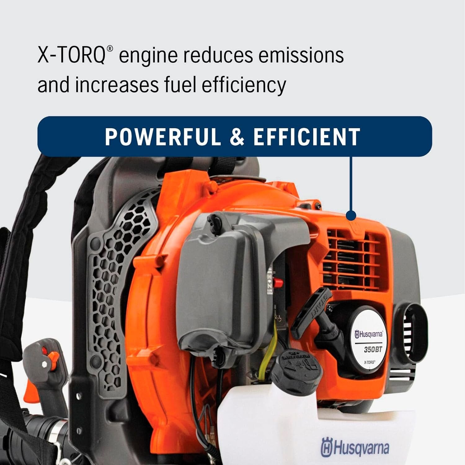 Husqvarna 350BT Gas Backpack Leaf Blower 50.2cc, 692 CFM, 180 MPH image 2