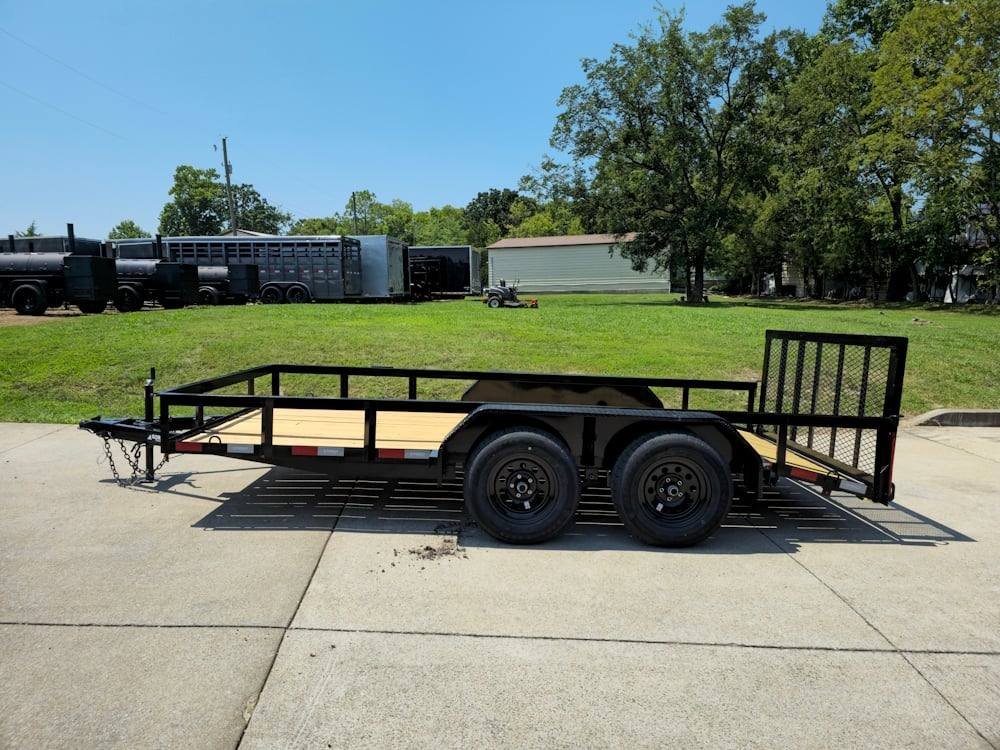 6’4″ x 14 Utility Trailer Powder Coated Dovetail (2) 3500 Axles 7k GVWR image 3