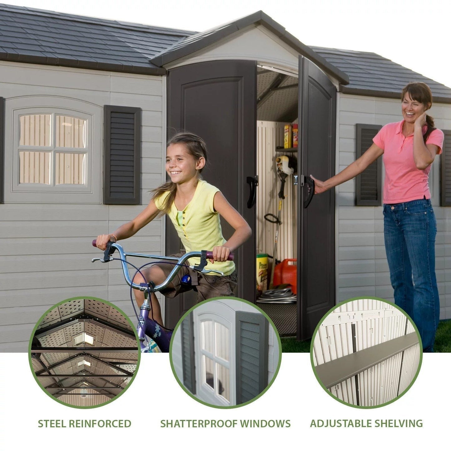 Lifetime Storage Shed: lifetime Garden Building Shed – 15′ X 8′ – Gray image 5