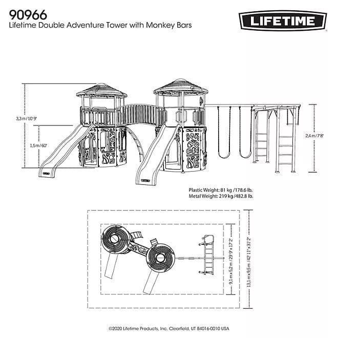 Lifetime 90966 Double Adventure Tower with Monkey Bars image 6