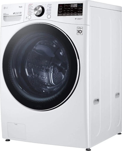LG – 5.0 Cu. Ft. High-Efficiency Stackable Smart Front Load Washer with Steam and Built-In Intelligence – White image 2