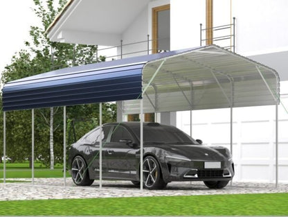11x19FT Heavy Duty Metal Carport | Galvanized Outdoor Shelter for Cars, Boats & Parties image 3