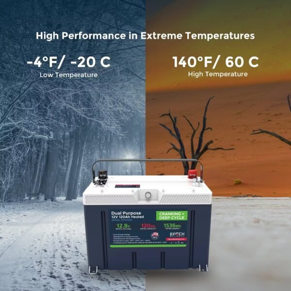 12V 120AH Group 27 LiFePO4 Battery Cranking & Deep Cycle Lithium Battery (Dual Purpose) image 8