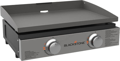 Blackstone 22″ Portable Tabletop Griddle – Dual Burner Flat Top Grill, 24,000 BTU Propane with Stainless Steel Faceplate & Rear Grease System image 0