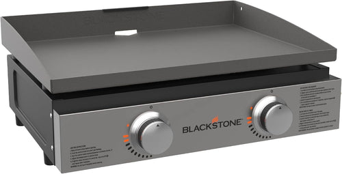 Blackstone 22″ Portable Tabletop Griddle – Dual Burner Flat Top Grill, 24,000 BTU Propane with Stainless Steel Faceplate & Rear Grease System image 0