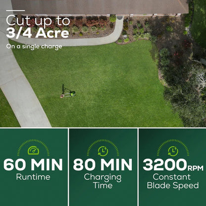 Greenworks 60V 21″ Brushless Self-Propelled Battery Powered Lawn Mower + (2) 4.0Ah Batteries & Dual Port Charger image 4