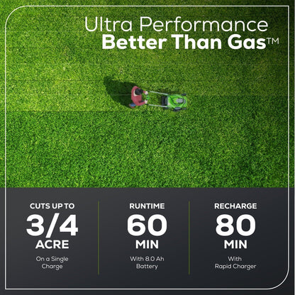 Greenworks 60V 21″ Self Propelled Lawn Mower with (1) 8.0 Ah Battery & Rapid Charger 2546402 image 5