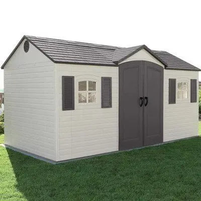Lifetime Storage Shed: lifetime Garden Building Shed – 15′ X 8′ – Gray image 1