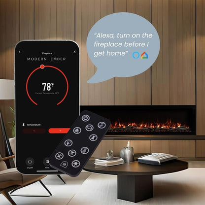 Modern Ember Highmark 60-Inch Smart Linear Electric Fireplace, WiFi & 10-Color Flames image 5