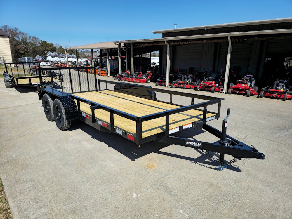 6’4″ x 16 Utility Trailer Double Axle Dovetail With Gate Powder Coated (2) 3500lb Axles image 0
