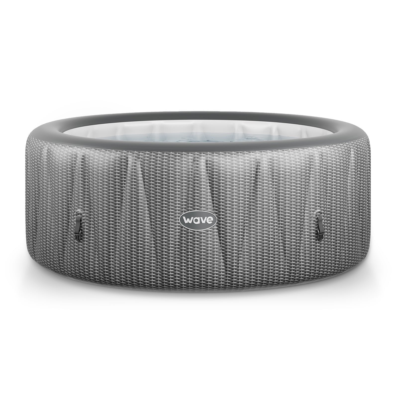 Wave Atlantic 6-Person Inflatable Hot Tub | Integrated Eco Heater | 130 Aquajet Massage System | Anti-Freeze Protection | Quick 15-Minute Setup | Gray Rattan image 0