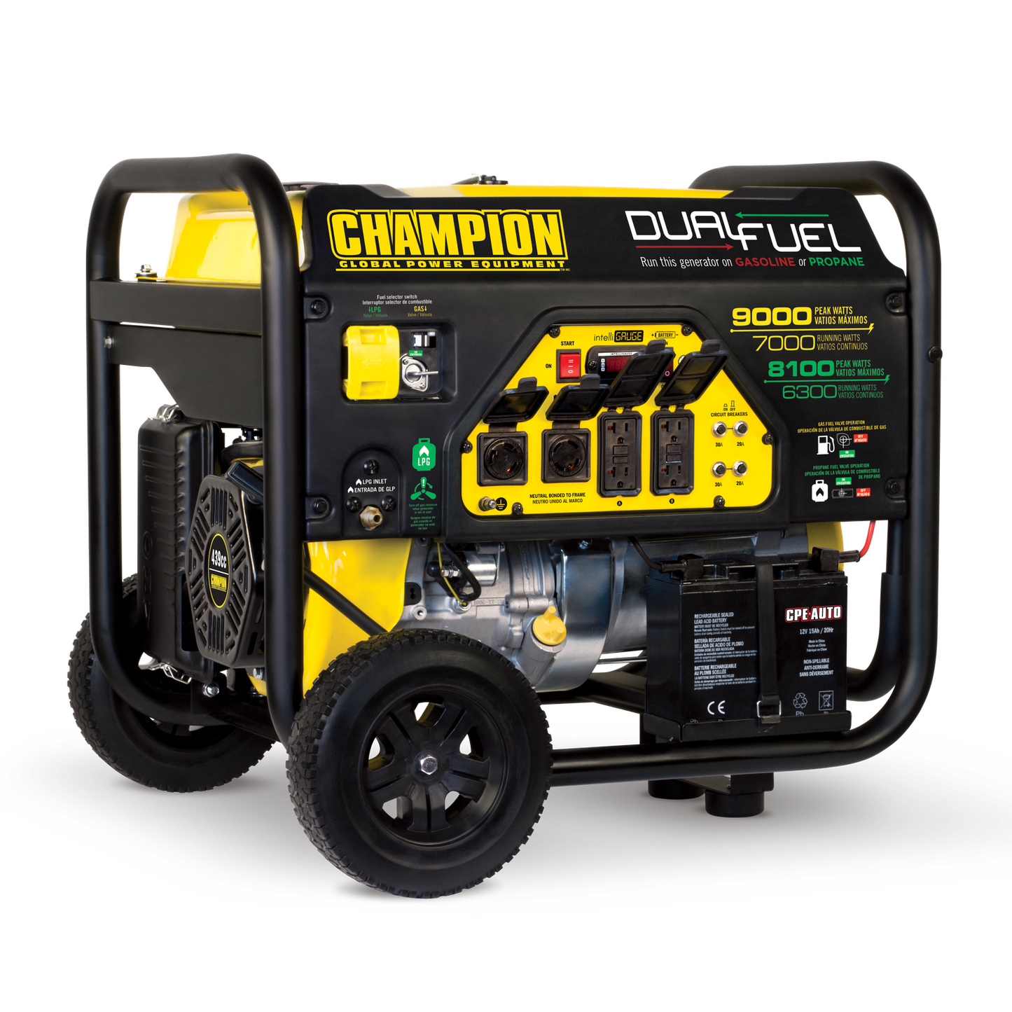Champion 100155 7000W/9000W Dual Fuel Electric Start Generator Manufacturer RFB image 1