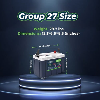 12V 120AH Group 27 LiFePO4 Battery Cranking & Deep Cycle Lithium Battery (Dual Purpose) image 4