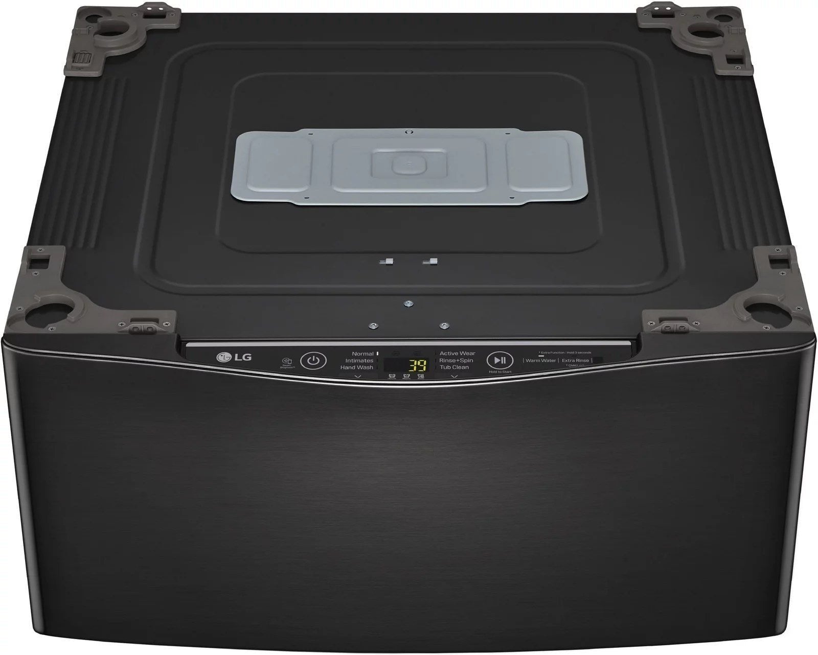 LG – SideKick 1.0 Cu. Ft. High-Efficiency Smart Top Load Pedestal Washer with 3-Motion Technology – Black steel image 0