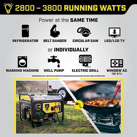 New!Champion Power Equipment 4550-Watt Dual Fuel RV Ready Portable Generator with CO Shield, 200970 image 1