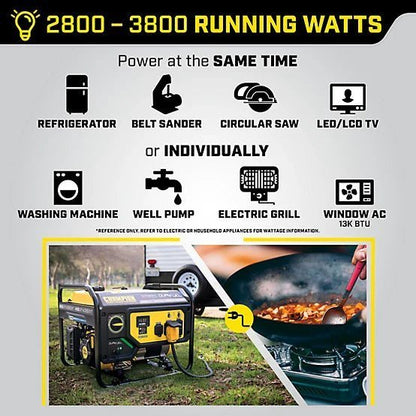 New!Champion Power Equipment 4550-Watt Dual Fuel RV Ready Portable Generator with CO Shield, 200970 image 1