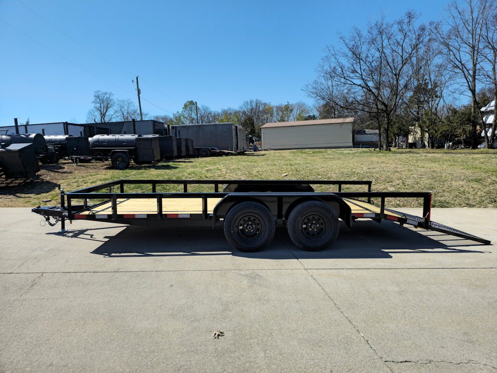 6’4″ x 16 Utility Trailer Double Axle Dovetail With Gate Powder Coated (2) 3500lb Axles image 4