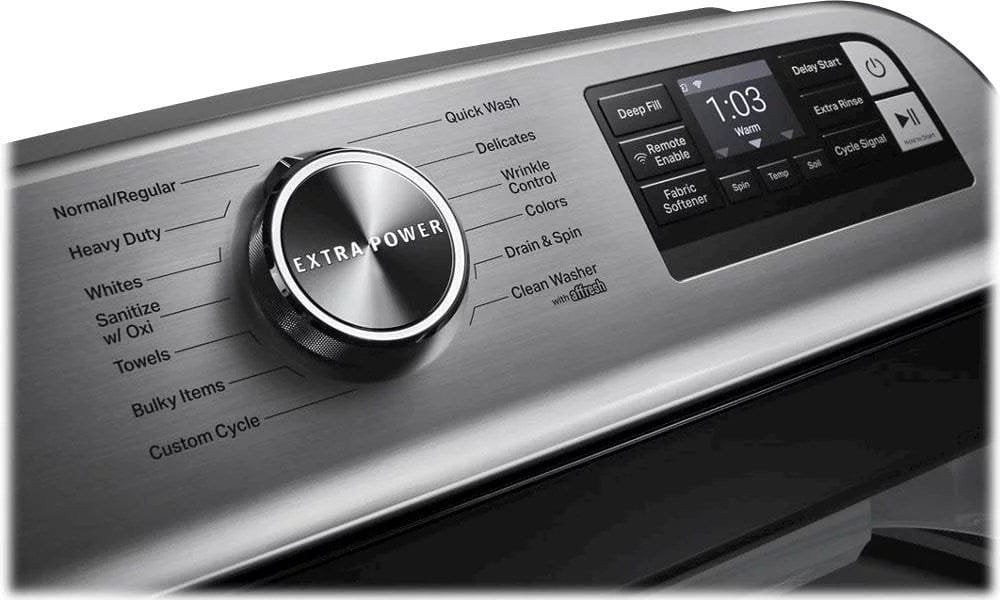Maytag – 5.3 Cu. Ft. High Efficiency Smart Top Load Washer with Extra Power Button – White image 9
