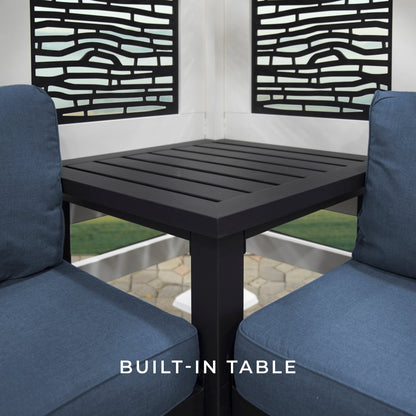 Ridgedale Modern Steel Cabana Pergola with Conversational Seating image 13