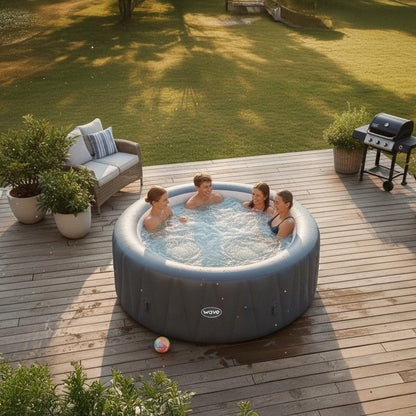 Wave Atlantic 6 Person Round Inflatable Hot Tub, Navy image 3