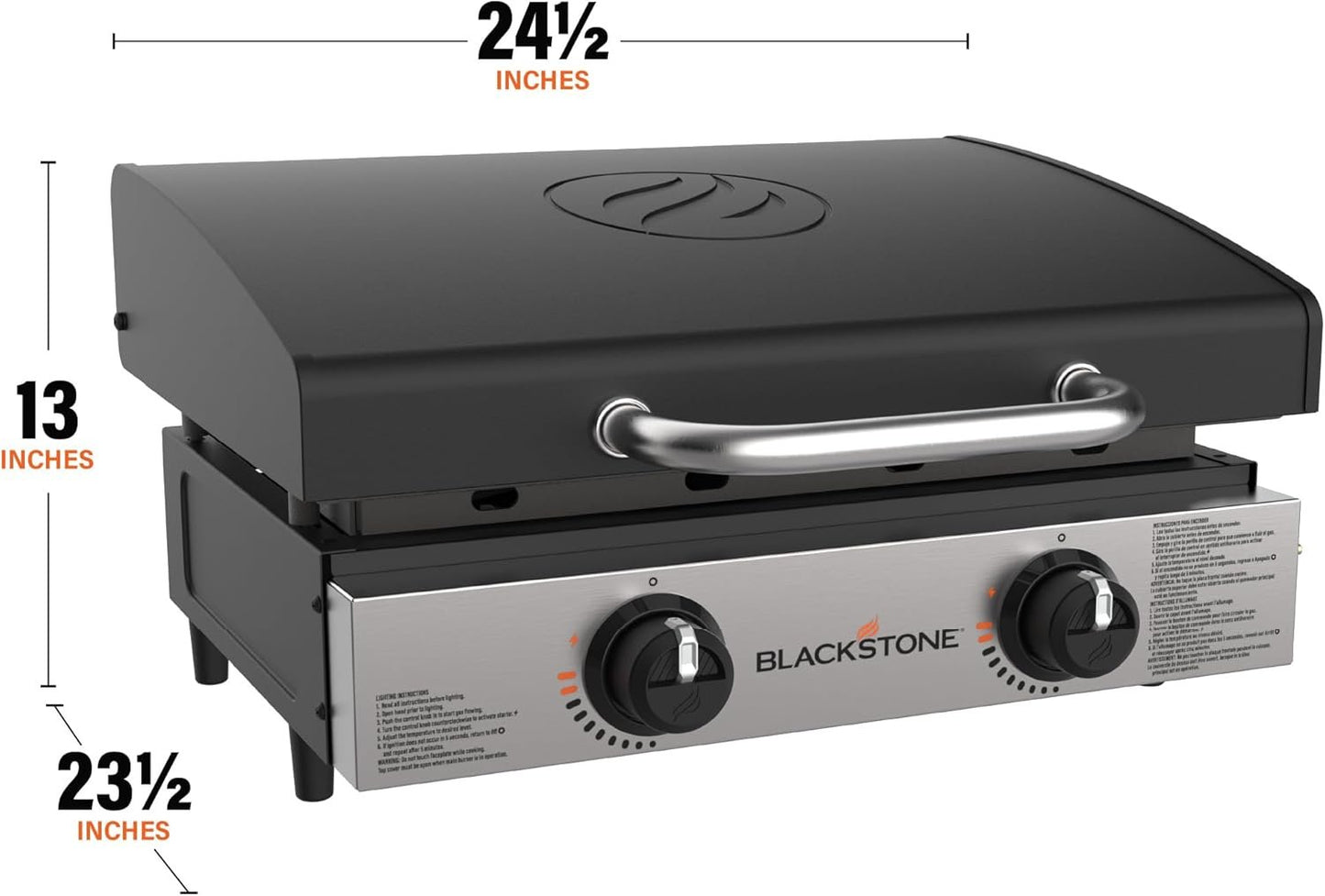 Blackstone 22″ Portable Tabletop Griddle – Dual Burner Flat Top Grill, 24,000 BTU Propane with Stainless Steel Faceplate & Rear Grease System image 14