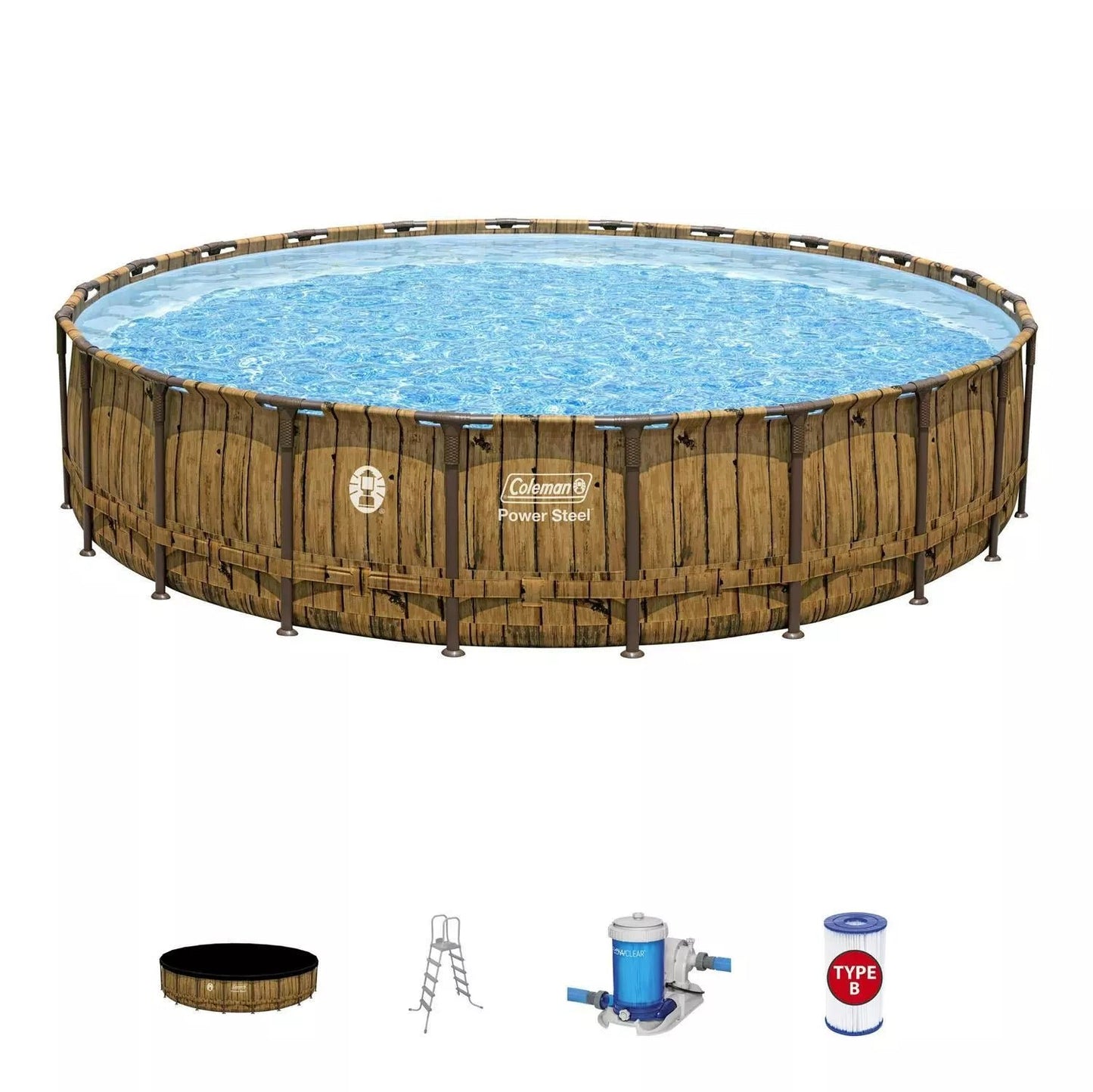 Coleman Power Steel 22′ x 52 Round Above Ground Pool Set image 0