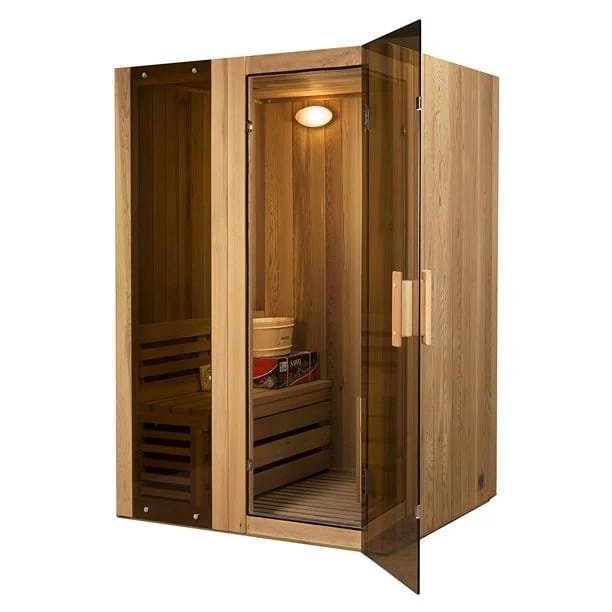 ALEKO StI2ced Cedar Indoor Wet Dry Sauna Steam Room, 3 kW Harvia KIP Heater, 2 Person image 0