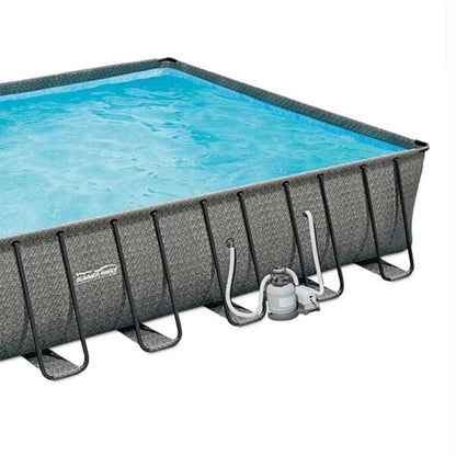 Summer Waves 32ft x 16ft x 52in Rectangle Frame Above Ground Swimming Pool Set image 5