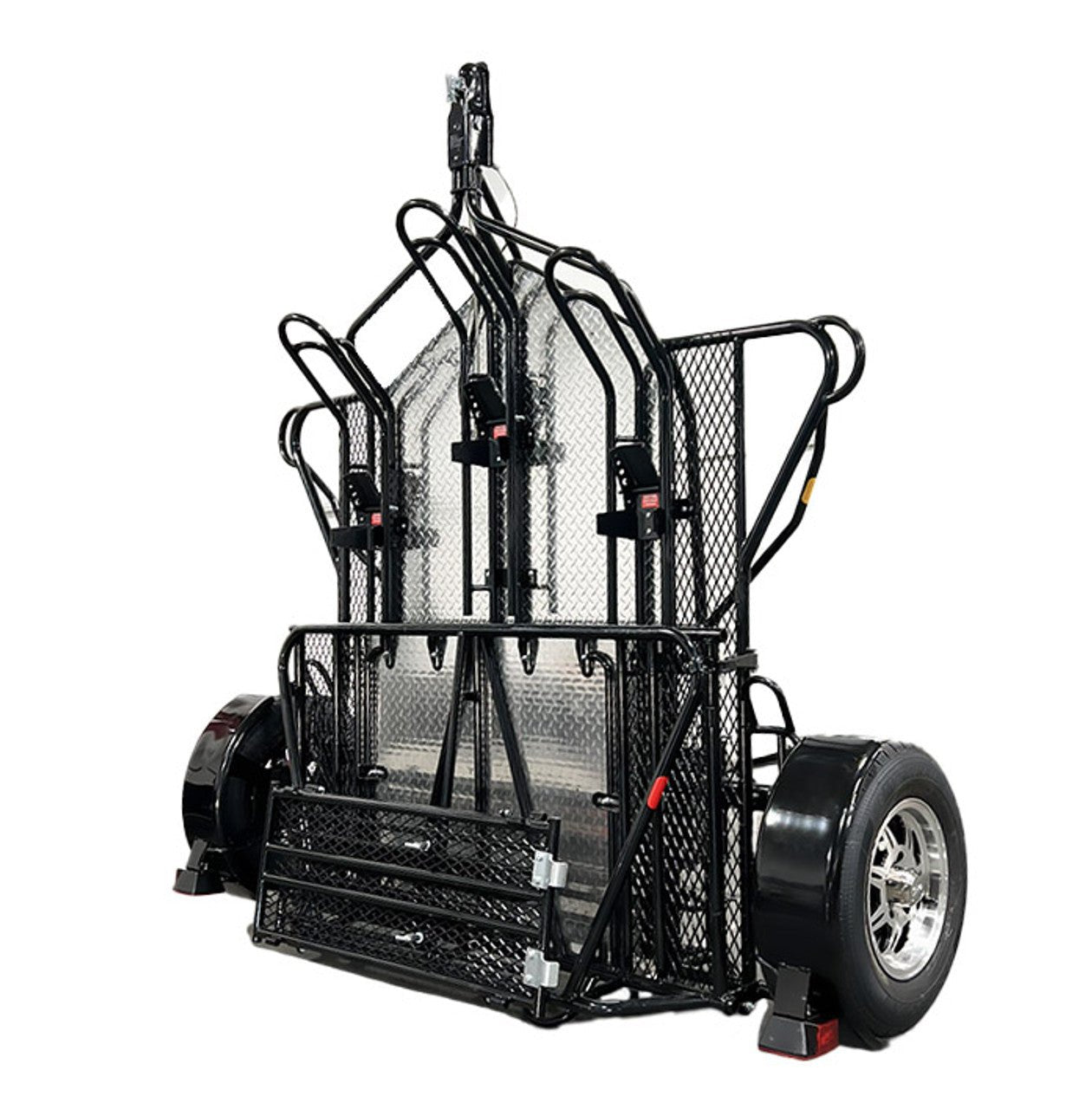 Stand, Store or Roll Ride-Up 3-Rail Motorcycle Trailer image 0