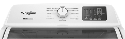 Whirlpool WTW4307SW 4.2–4.3 Cu. Ft. Top Load Washer with 2-in-1 Removable Agitator, Soft Close Glass Lid, White image 1