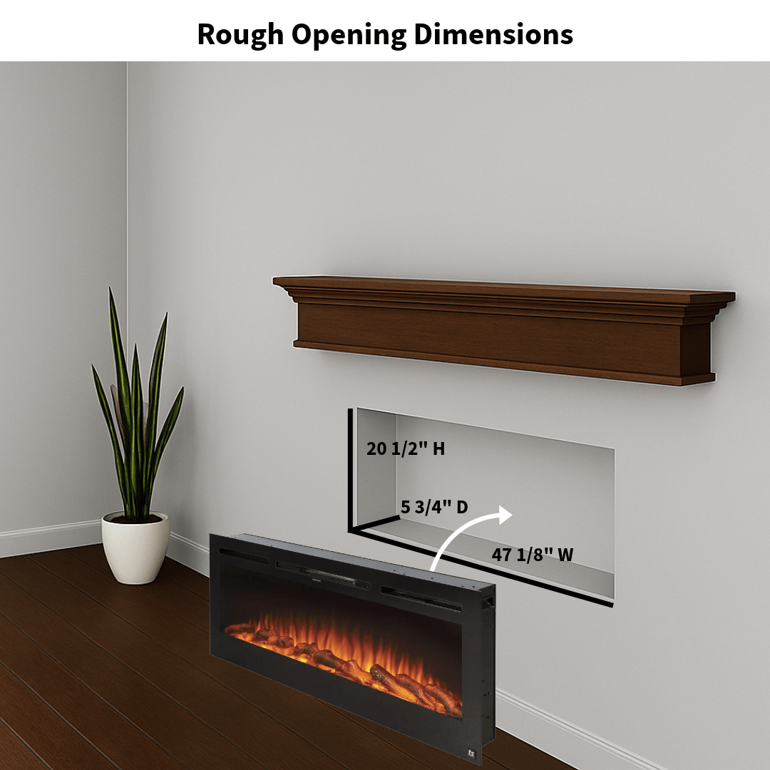 The Sideline 50 Inch Recessed Smart Electric Fireplace 80004 image 7