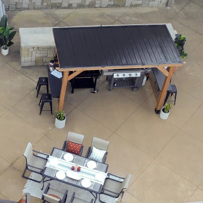 Saxony Xl 13 Ft. W X 6.5 Ft. D Solid Wood Grill Gazebo image 10