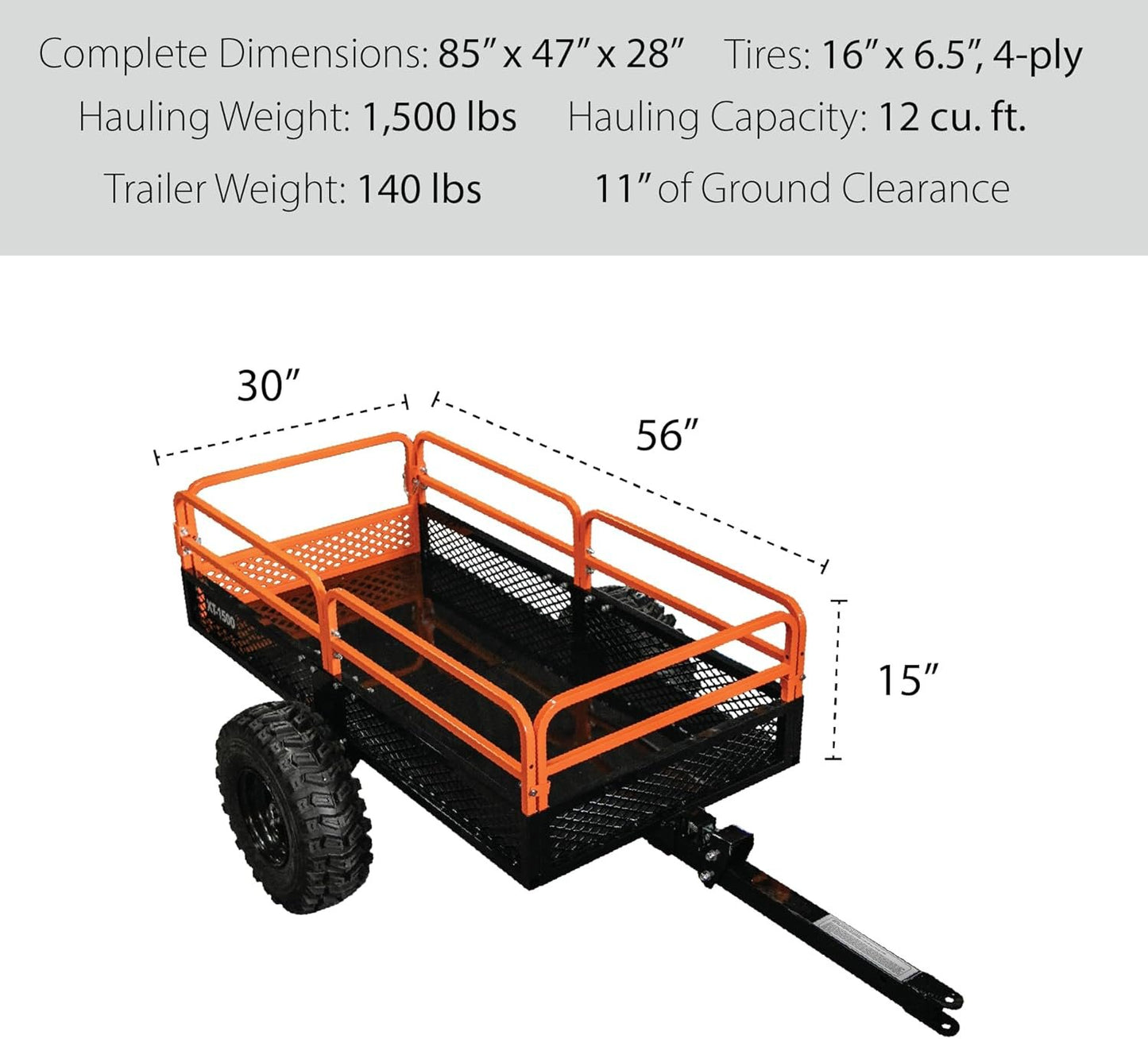 Impact Implements 1500 lb Utility Cargo Trailer with Pivot Dump for ATV, UTV, and Lawn Tractor image 2