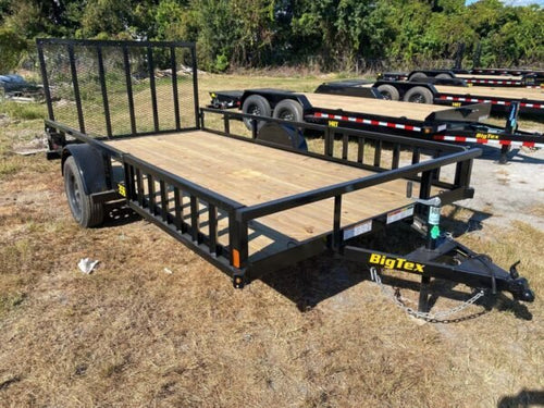 Big Tex 35SA-14BKRSX Single Axle ATV Trailer 83″x14′ Black image 0