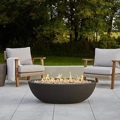 Real Flame 48.25 in. x 28.25 in. Riverside Oval Propane Gas Fire Bowl, Shale image 5