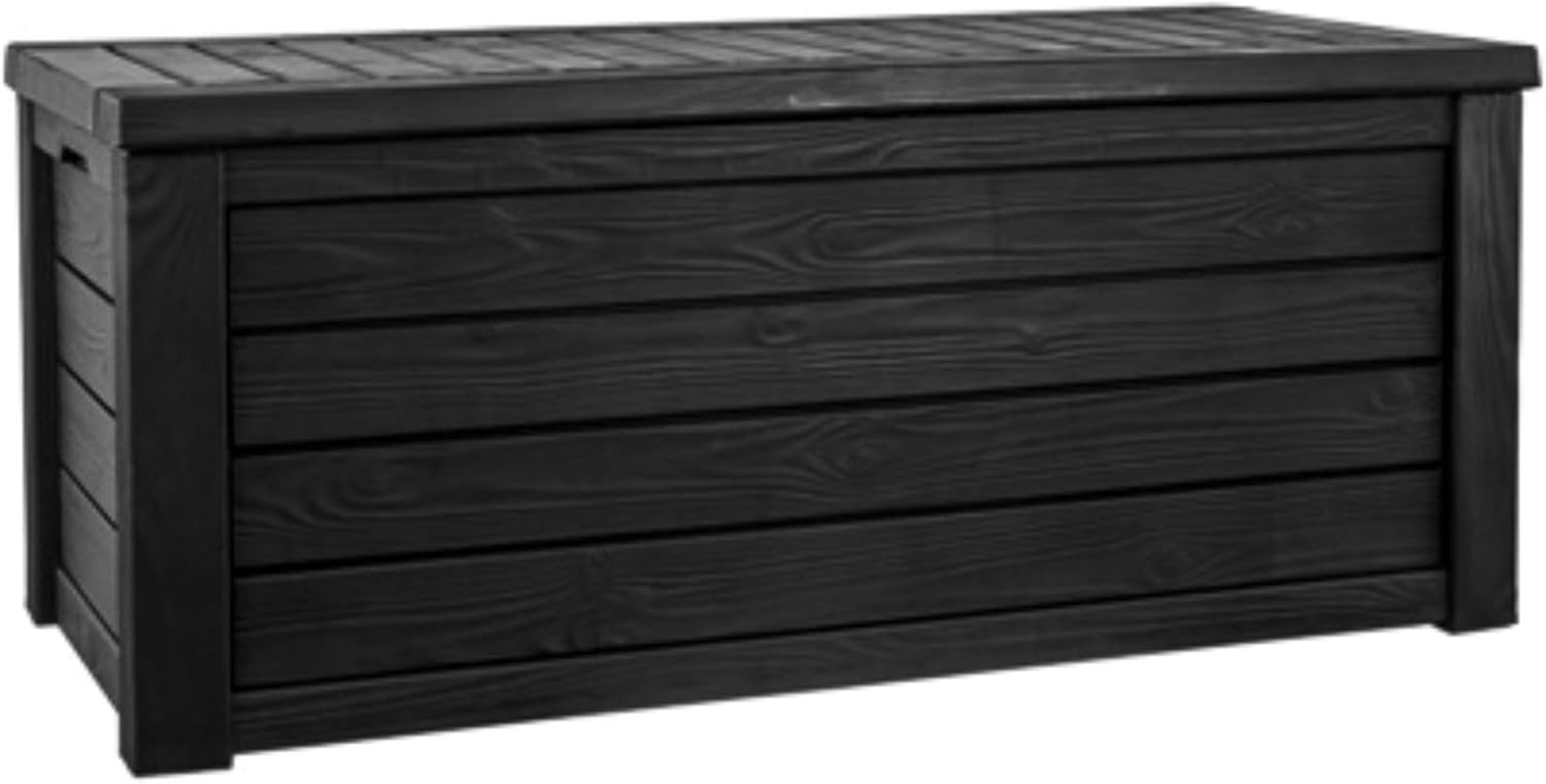 Keter Westwood 150-Gallon Resin Outdoor Storage Box | Weather-Resistant Deck Bin for Patio Cushions, Garden Tools & Pool Accessories – Dark Grey image 7
